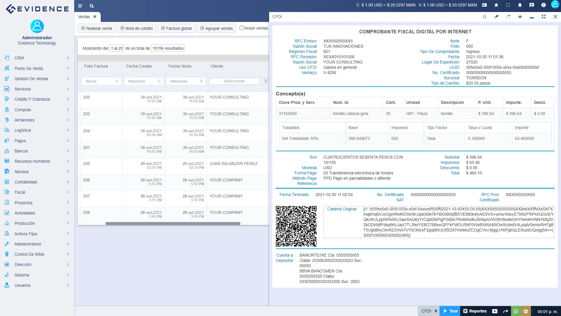 Generar remisión de factura fiscal, Evidence Technology