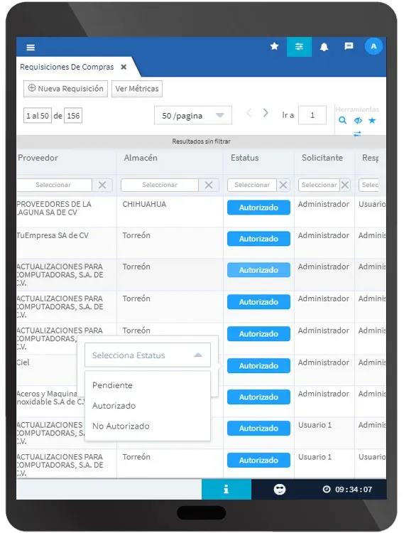 Requisiciones de compras, Evidence Technology