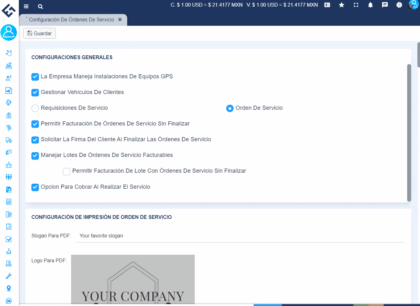 Configuración de orden de servicio, Evidence Technology