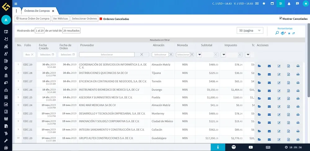 Órdenes de compra en compras, Evidence Technology