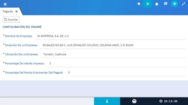 Configuración de pagaré en crédito y cobranza, Evidence Technology