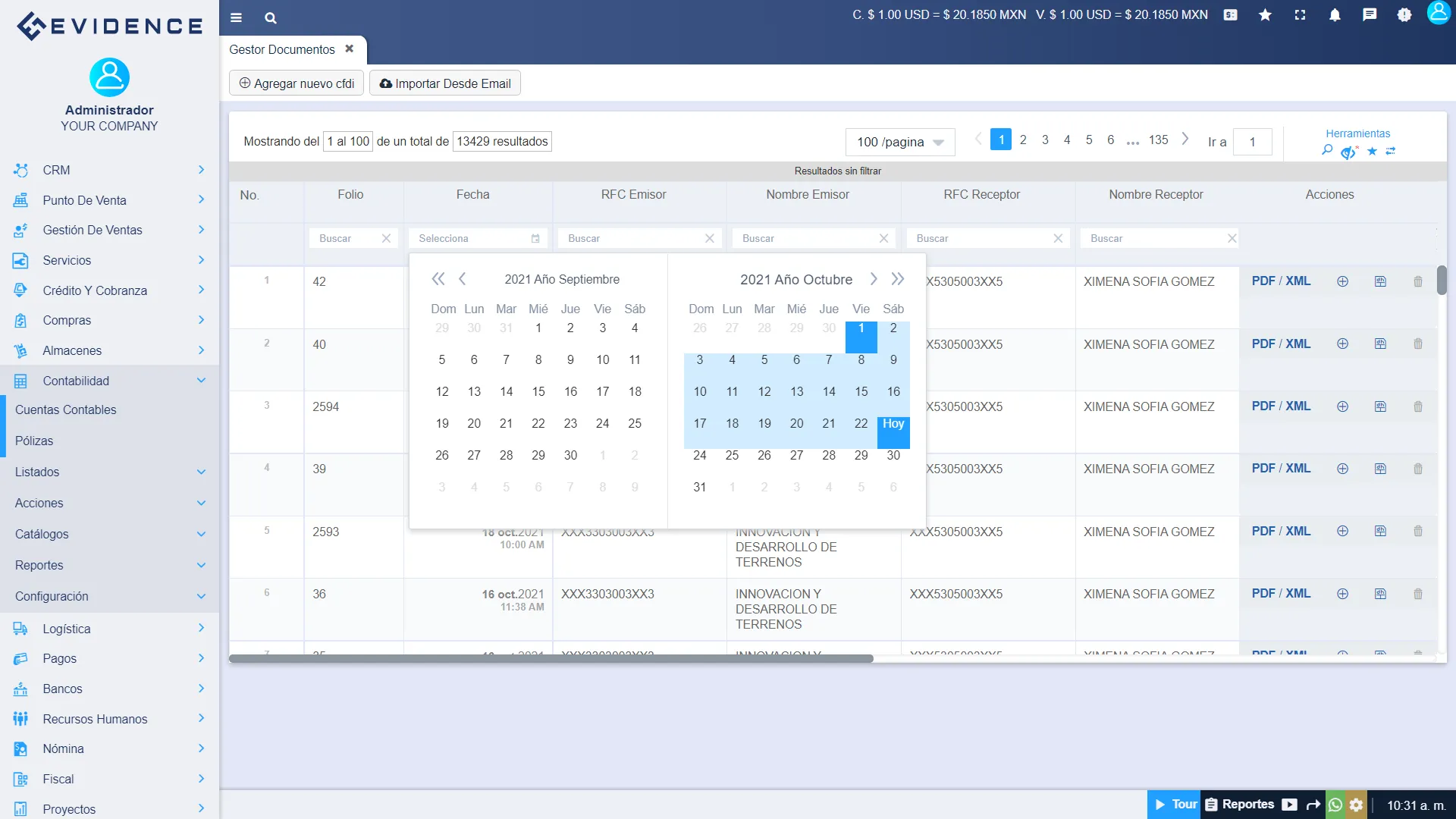 Gestor de documentos contables, Evidence Technology