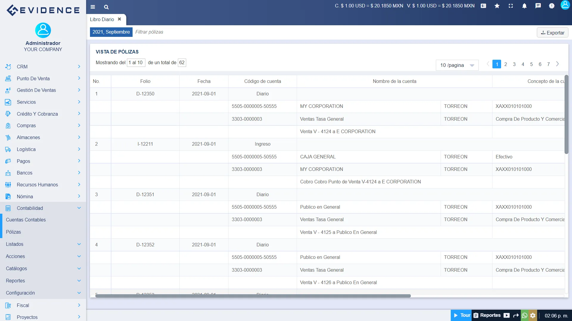 Libro diario contable, Evidence Technology
