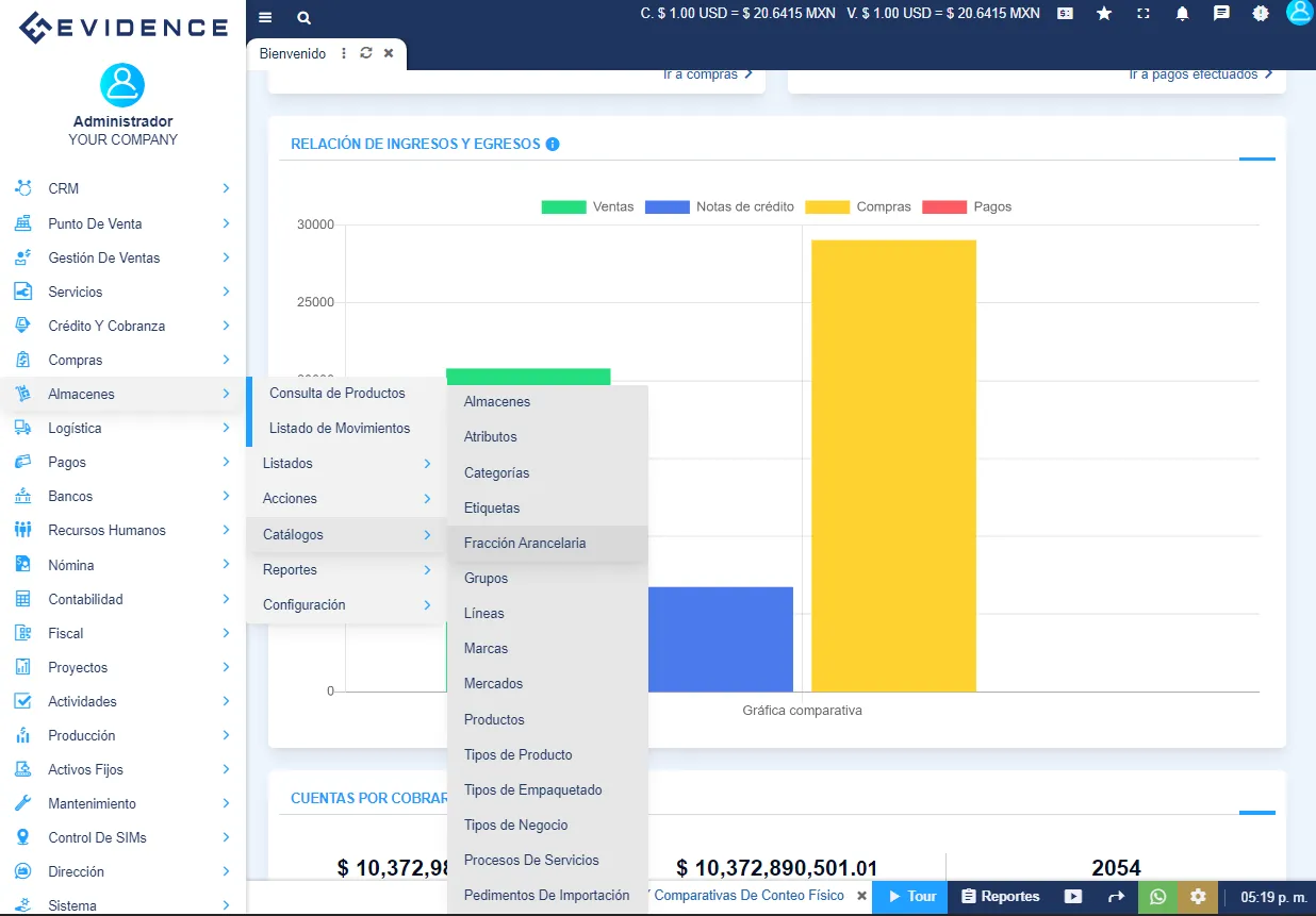 Evidence Technology - Opciones de catálogo