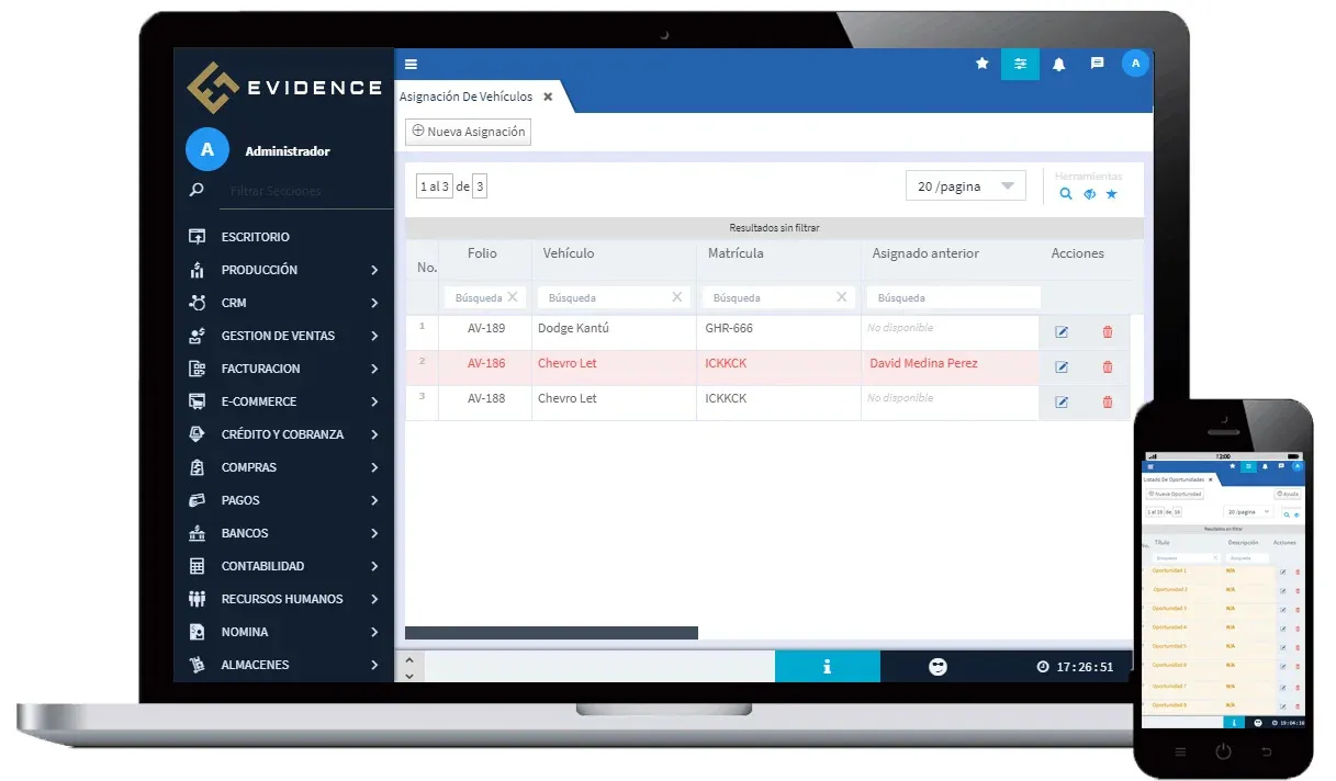 Asignación de vehículos con ERP logístico de Evidence Technology