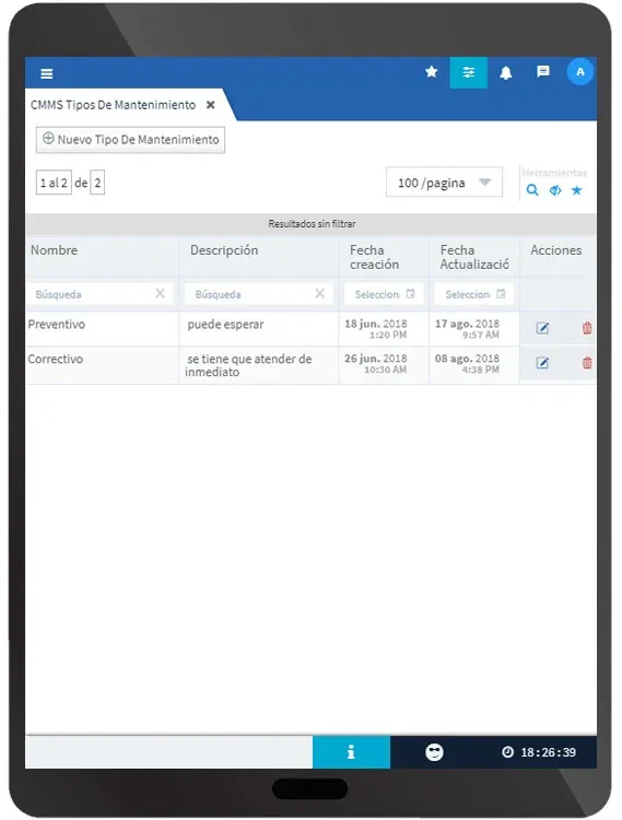 Evidence Technology - Tipos de Mantenimiento