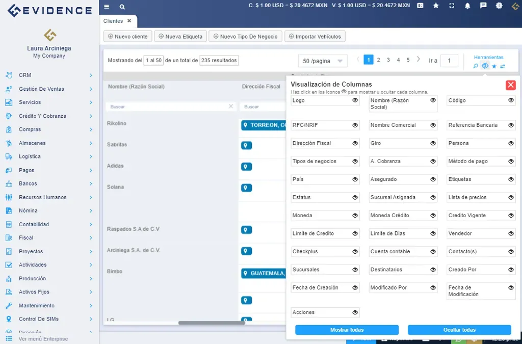 Gestión de clientes CRM, Evidence Technology