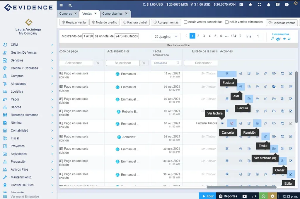 Acciones de ventas de Evidence Technology
