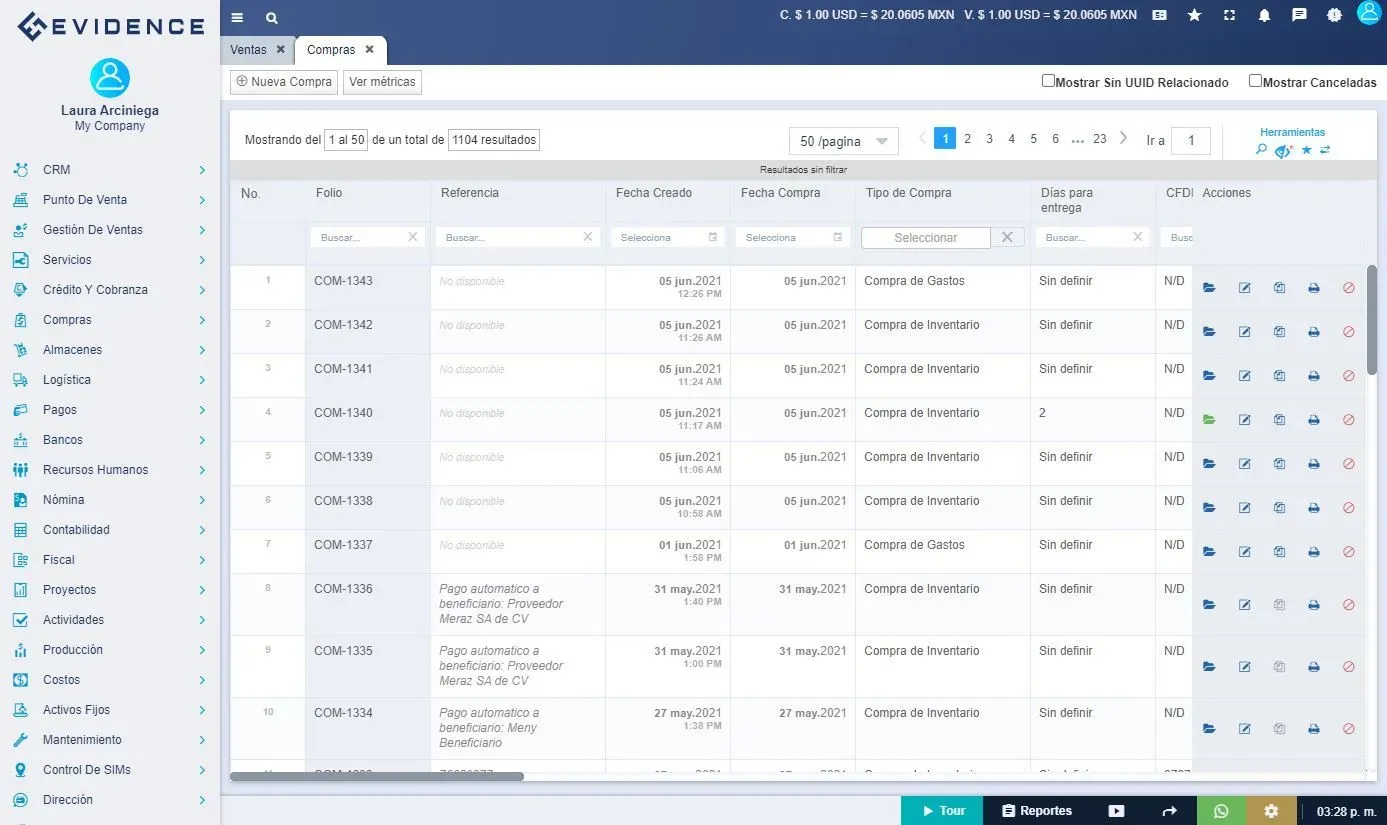 Imagen de ventas en pantalla, Evidence Technology