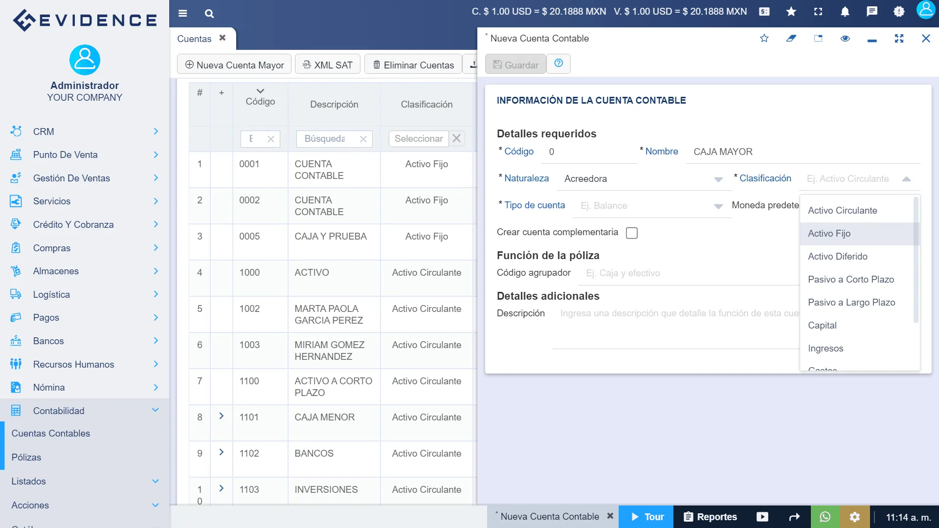 Evidence Technology - Sistema contable ERP