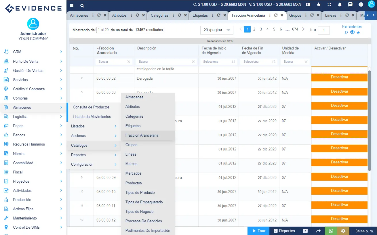 Evidence Technology - Comercio exterior