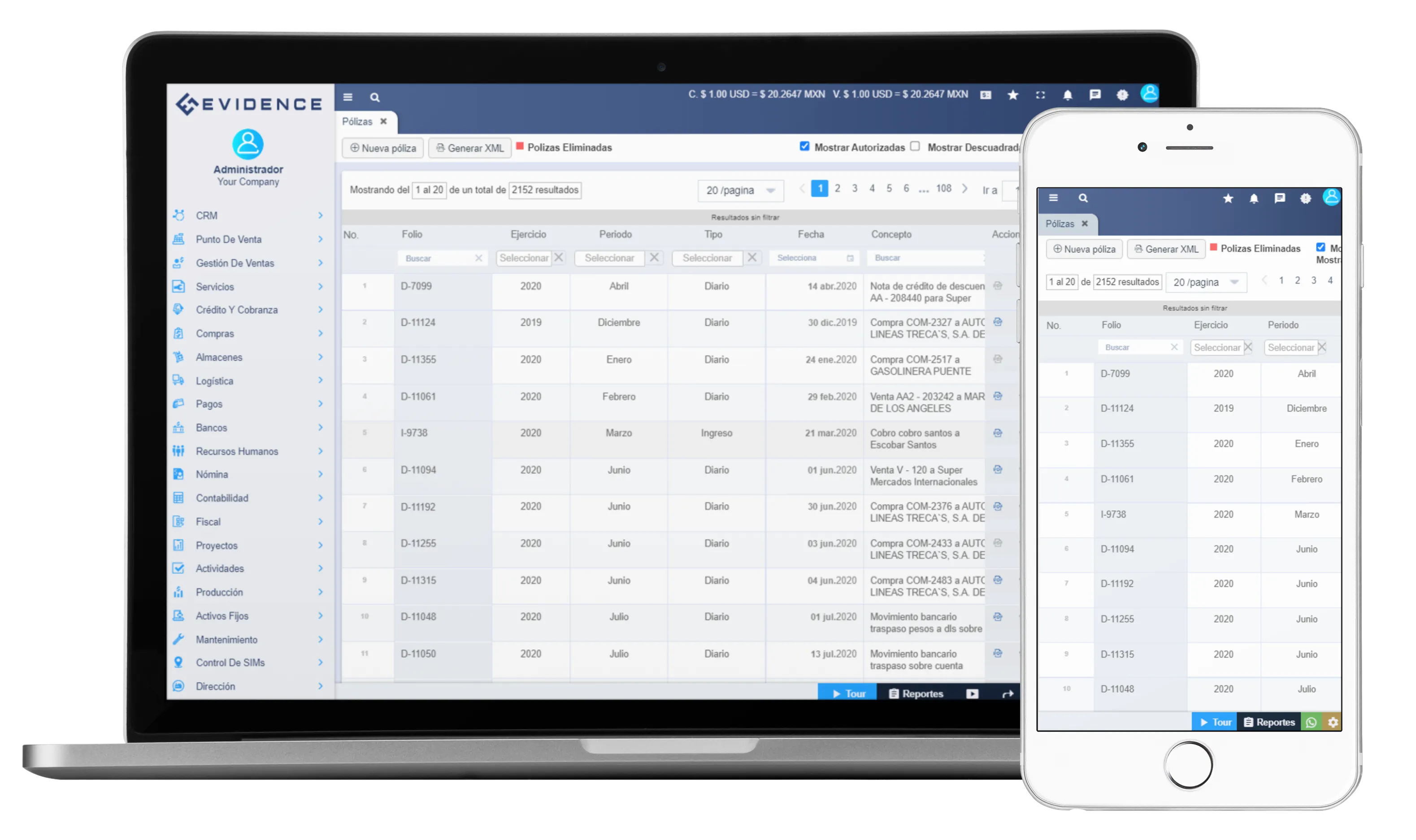 Pólizas automáticas y manuales, Evidence Technology