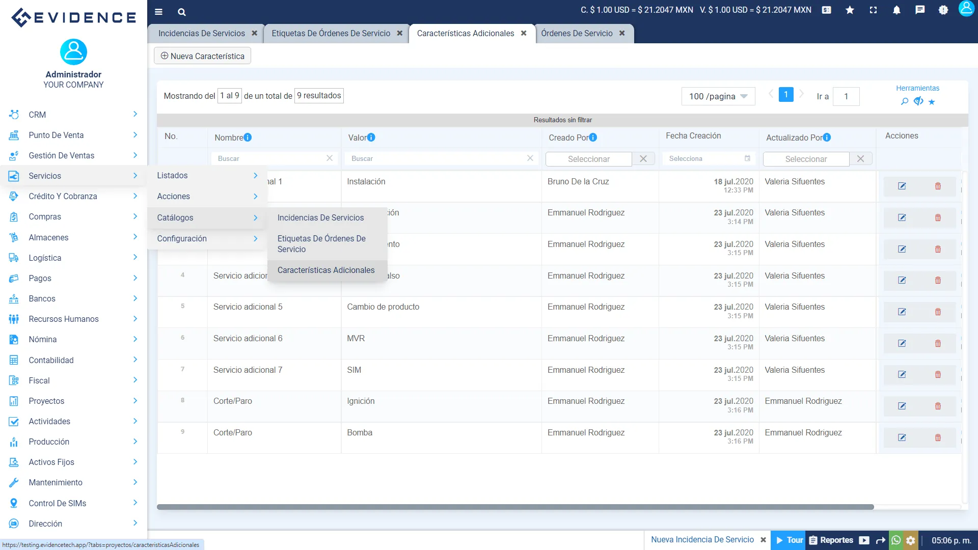 Catálogos de servicios, Evidence Technology