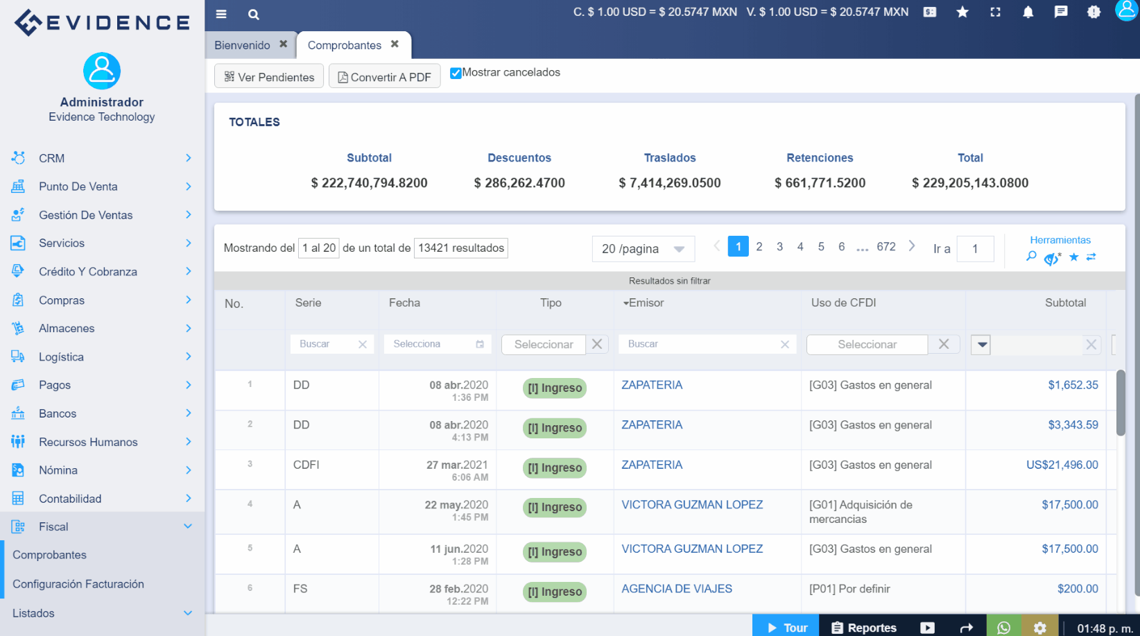 Software de comprobantes de facturación, Evidence Technology