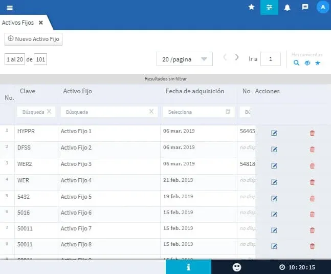 Registro de activos fijos, Evidence Technology