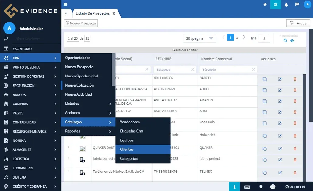 Software CRM, Evidence Technology