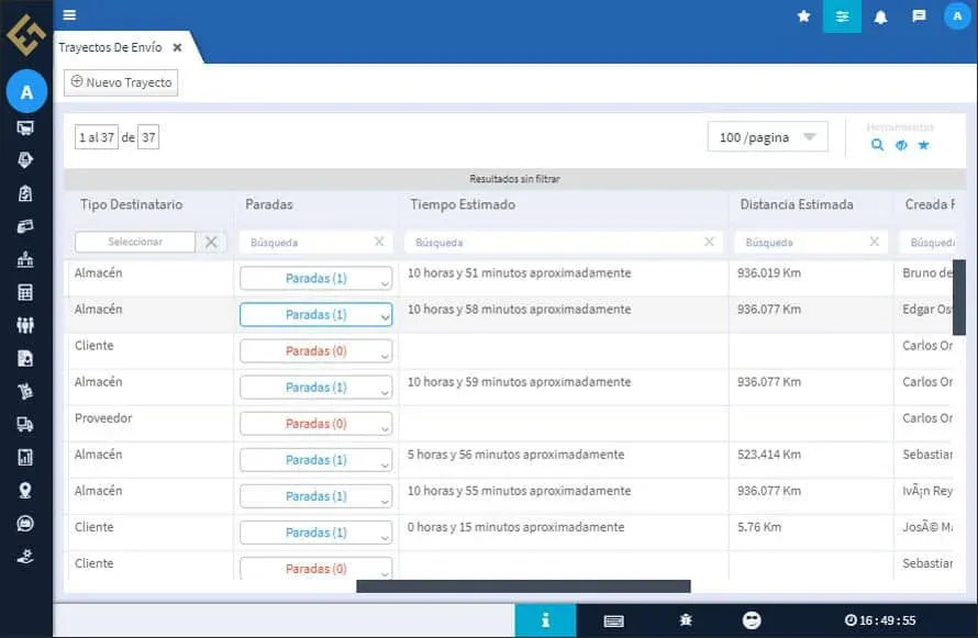 Trayectos de envío, Evidence Technology